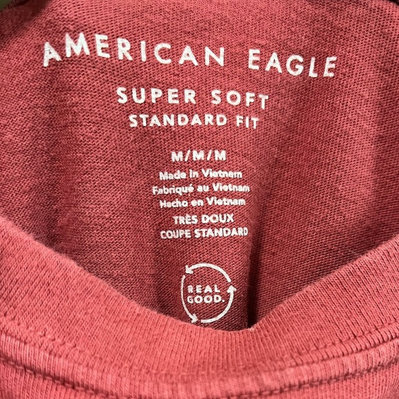 American Eagle Super Soft T-Shirt - Red - Size Medium - Picture 7 of 9